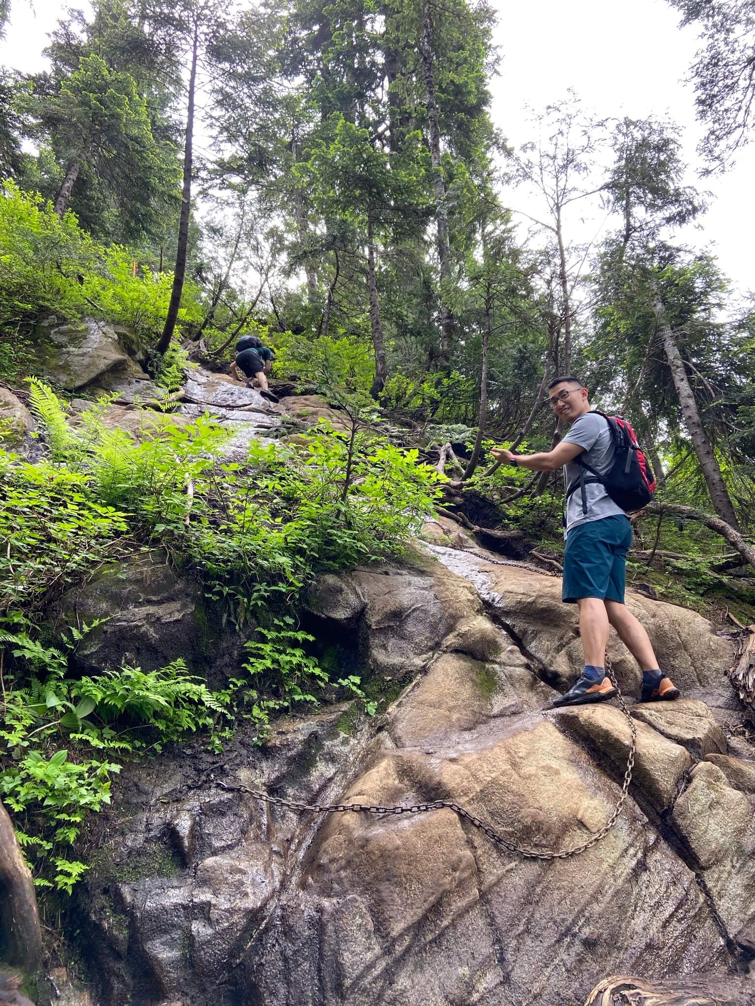 Descending into Crown Pass