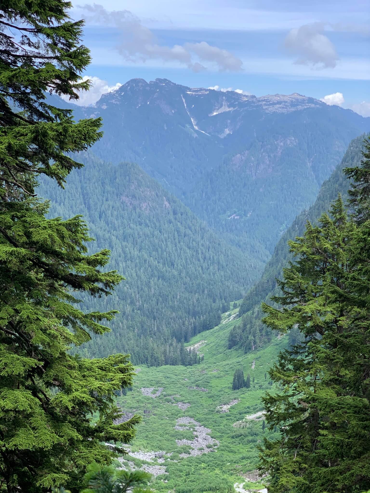 Hanes Valley on the right hand side of the trail