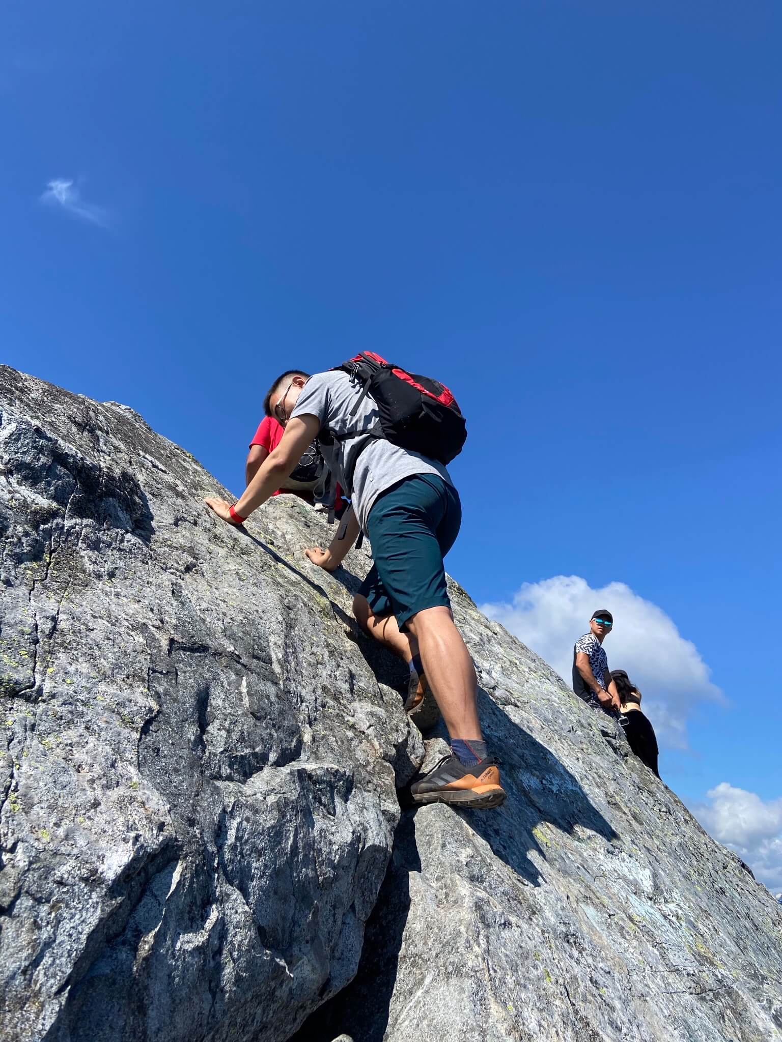 Taken at the top of Crown Mountain, this photo is nonetheless quite representative of how challenging the entire ascent was