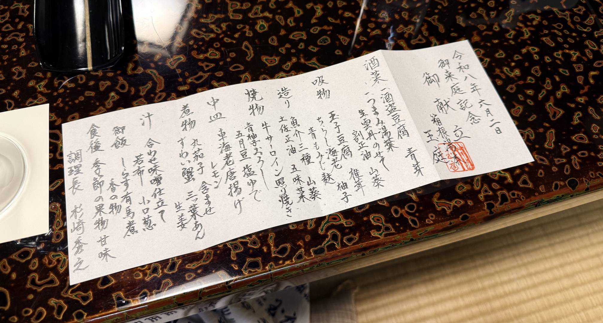 菜单。